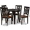 Baxton Studio Mina Modern Two-Tone Dark Brown and Walnut Brown Finished Wood 5-PC Dining Set 178-11384-10896-Zoro - alternate 4